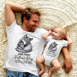 Our First Father's Day Together - Personalized Matching T-Shirt and Onesie