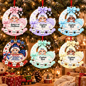 Baby’s 1st Christmas Cradle 250th Anniversary - Real 3D Raised Ornament