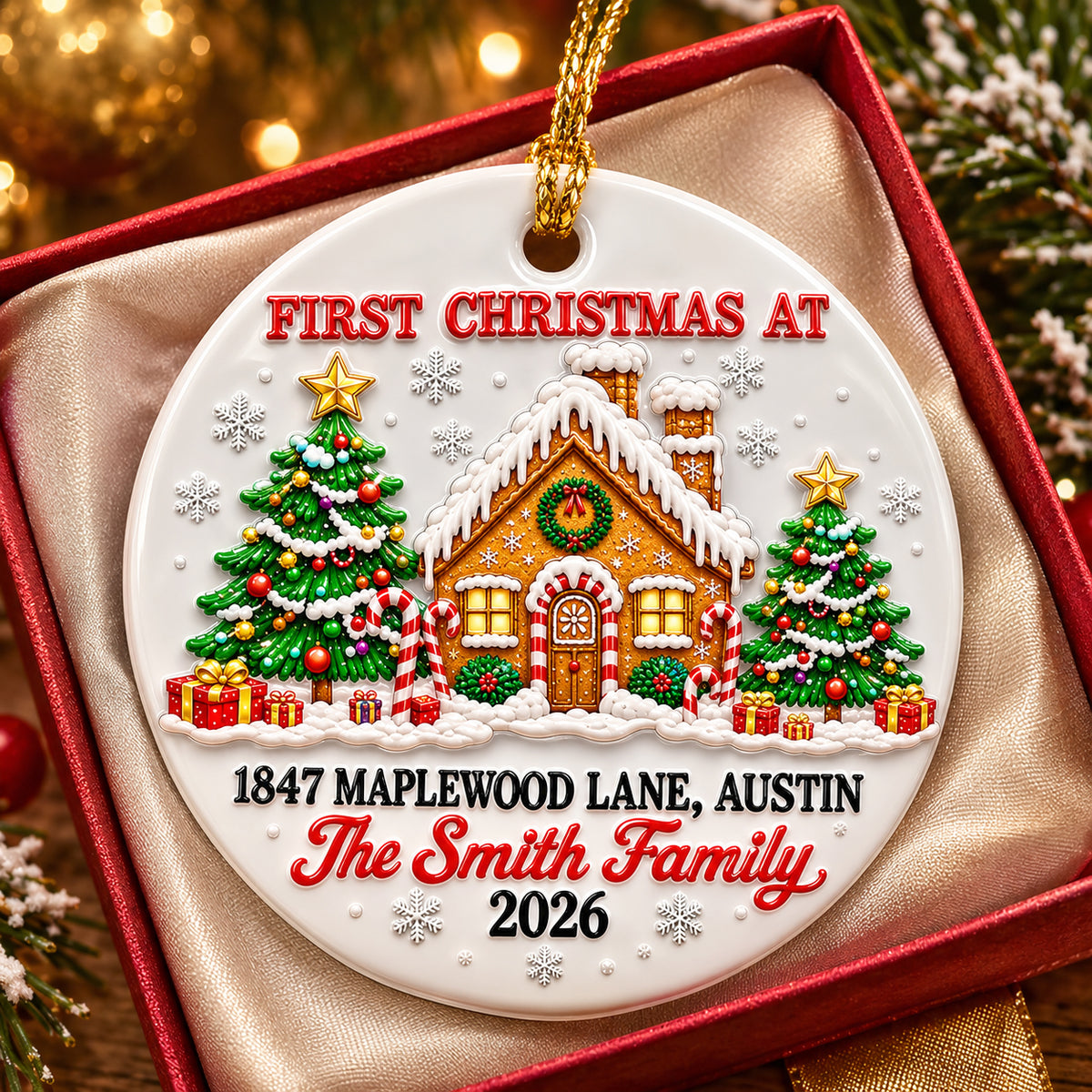 First Christmas At Our New Home - Real 3D Raised Ornament