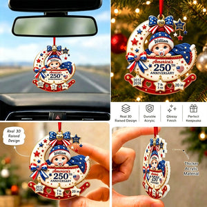 Baby’s 1st Christmas Cradle 250th Anniversary - Real 3D Raised Ornament