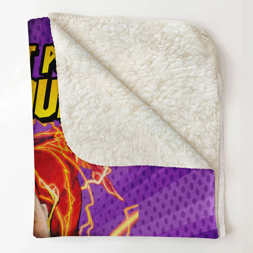 Personalized Photo Blanket For Dad - Best Dad In The Universe - Customized Gifts For Father's Day Birthday Anniversary