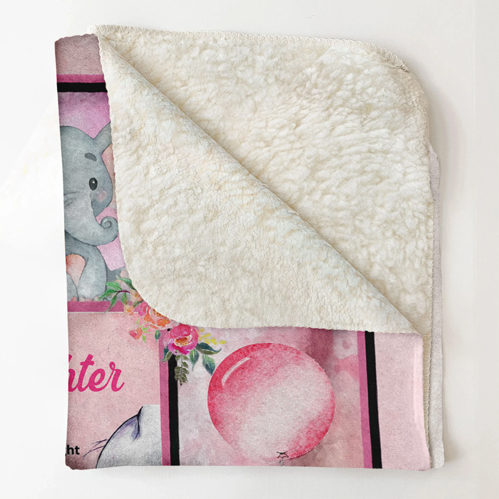 Gift For Granddaughter Blanket, To My Granddaughter I Hugged This Soft Blanket Letter Elephant From Grandma