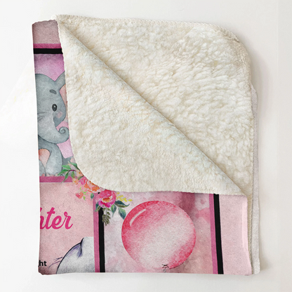 Gift For Granddaughter Blanket, To My Granddaughter I Hugged This Soft Blanket Letter Elephant From Grandma