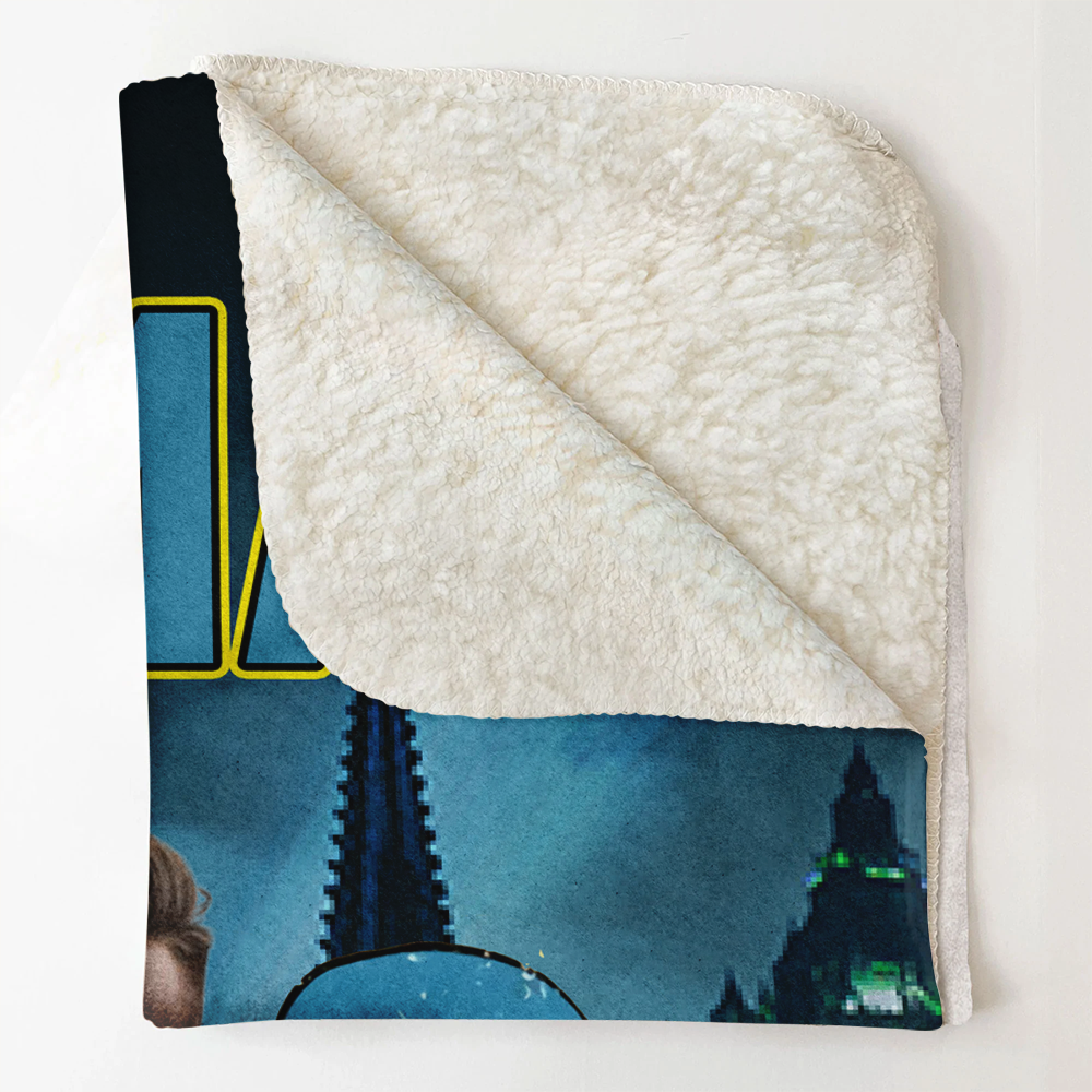 Custom Photo Throw Blanket - DADMAN Super Hero - Father's Day Gift For Dad - Personalized Gift For Dad