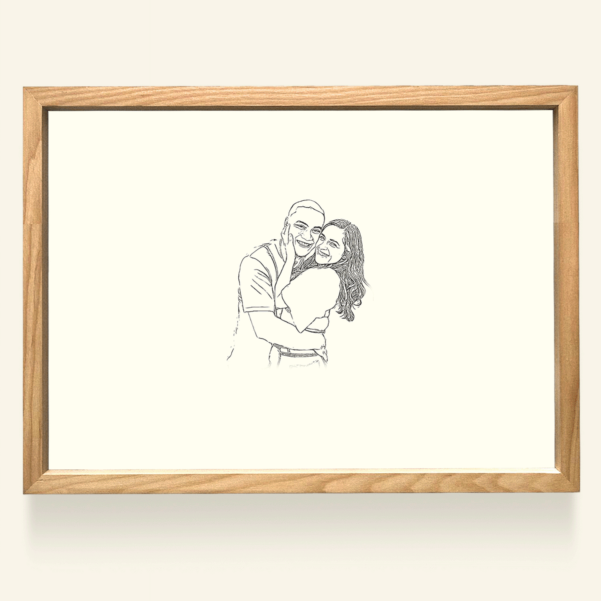 We're A Team Custom Photo Light Frame Canvas Gift For Couple