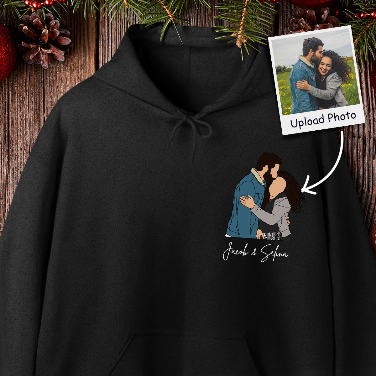 Couple Photo Portrait - Personalized Apparel - Gift For Couple