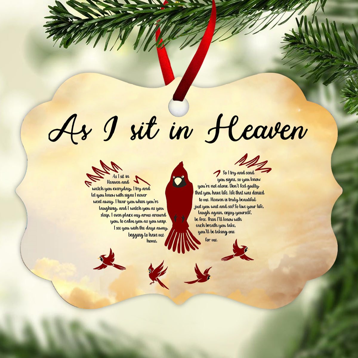 As I Sit In Heaven Custom Photo - Personalized Ornament - Memorial