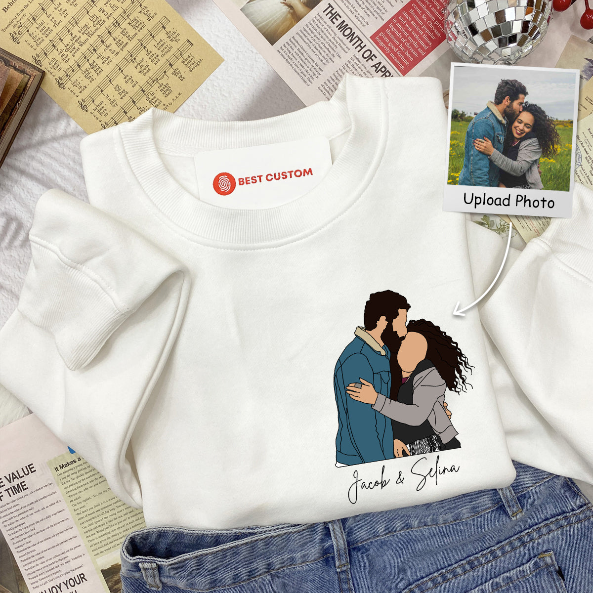 Couple Photo Portrait - Personalized Apparel - Gift For Couple