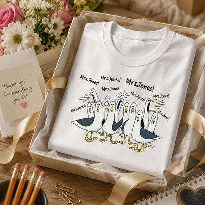 Funny Seagulls Calling Teacher - Personalized Shirt - Funny Gift For Teachers, Appreciation Gift