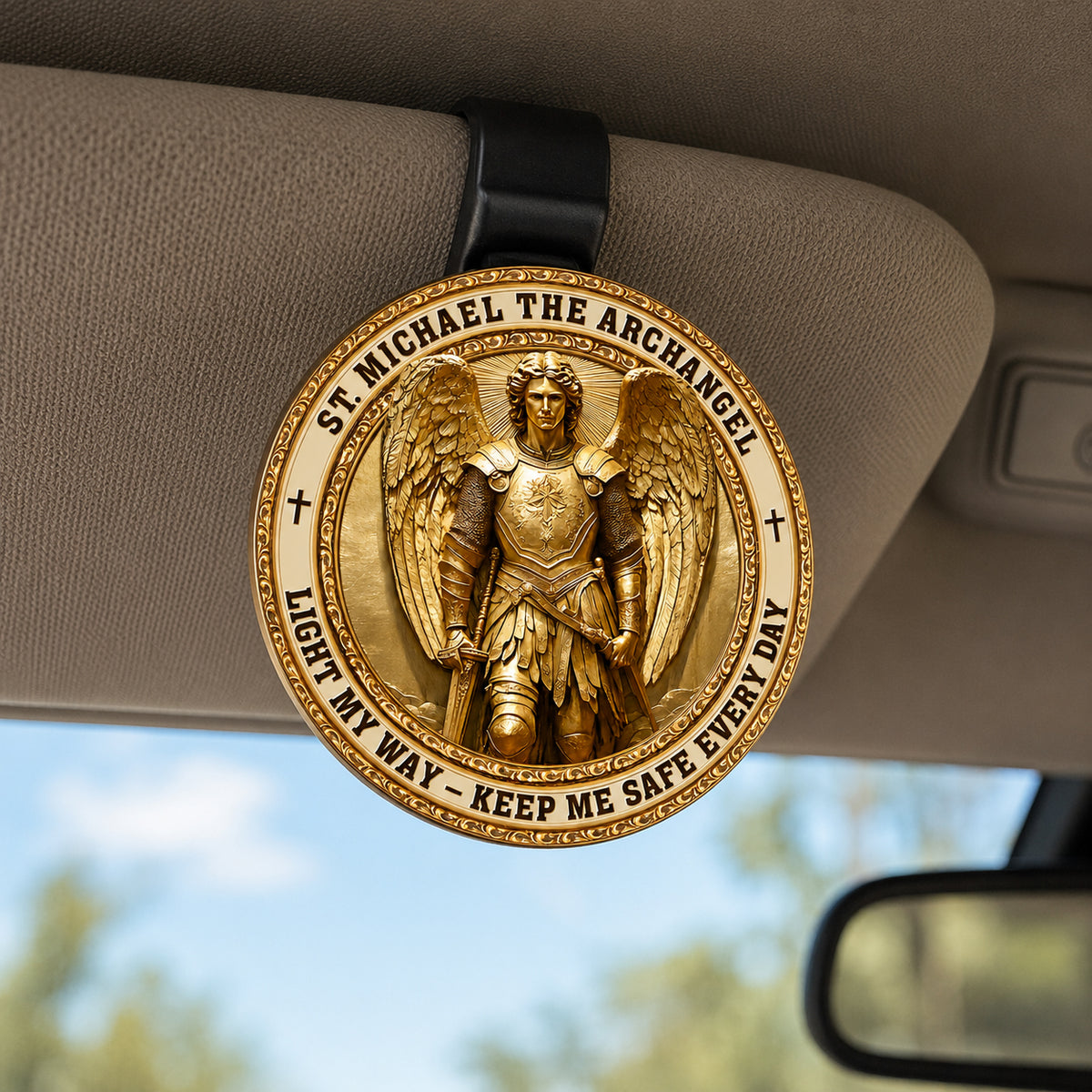 Archangel Michael Heaven’s Guardian - Car Visor Clip
