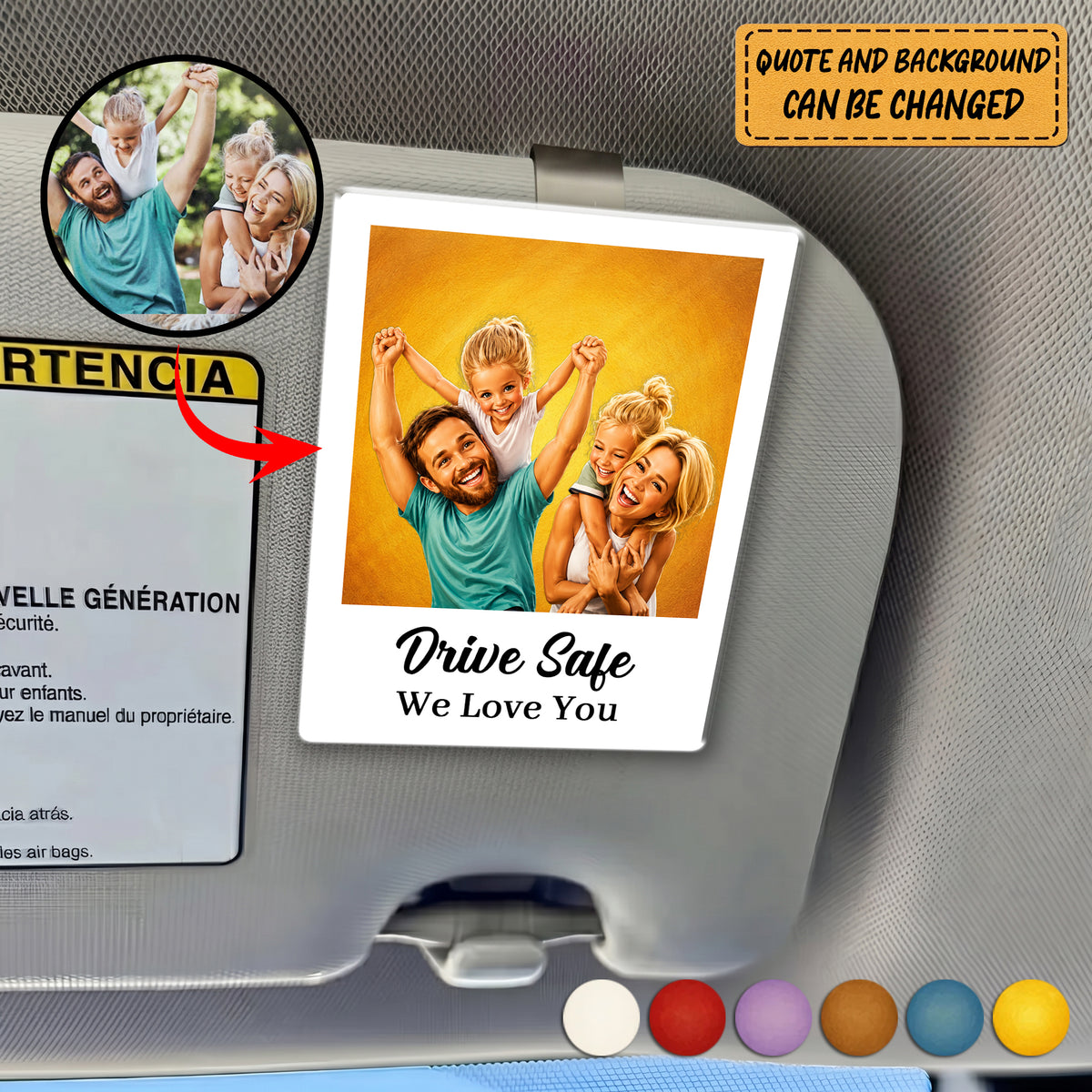 Custom Photo Caricature Funny Couple Drive Safe I Love You - Personalized Acrylic Car Hanger