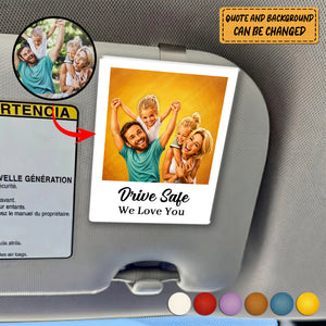 Custom Photo Caricature Funny Couple Drive Safe I Love You - Personalized Acrylic Car Hanger