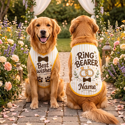 Personalized Ring Bearer Dog Shirt – Best Wishes Wedding Pet Vest