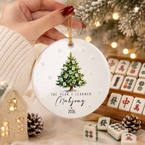 The Year I Learned Mahjong - Personalized Ceramic Circle Ornament