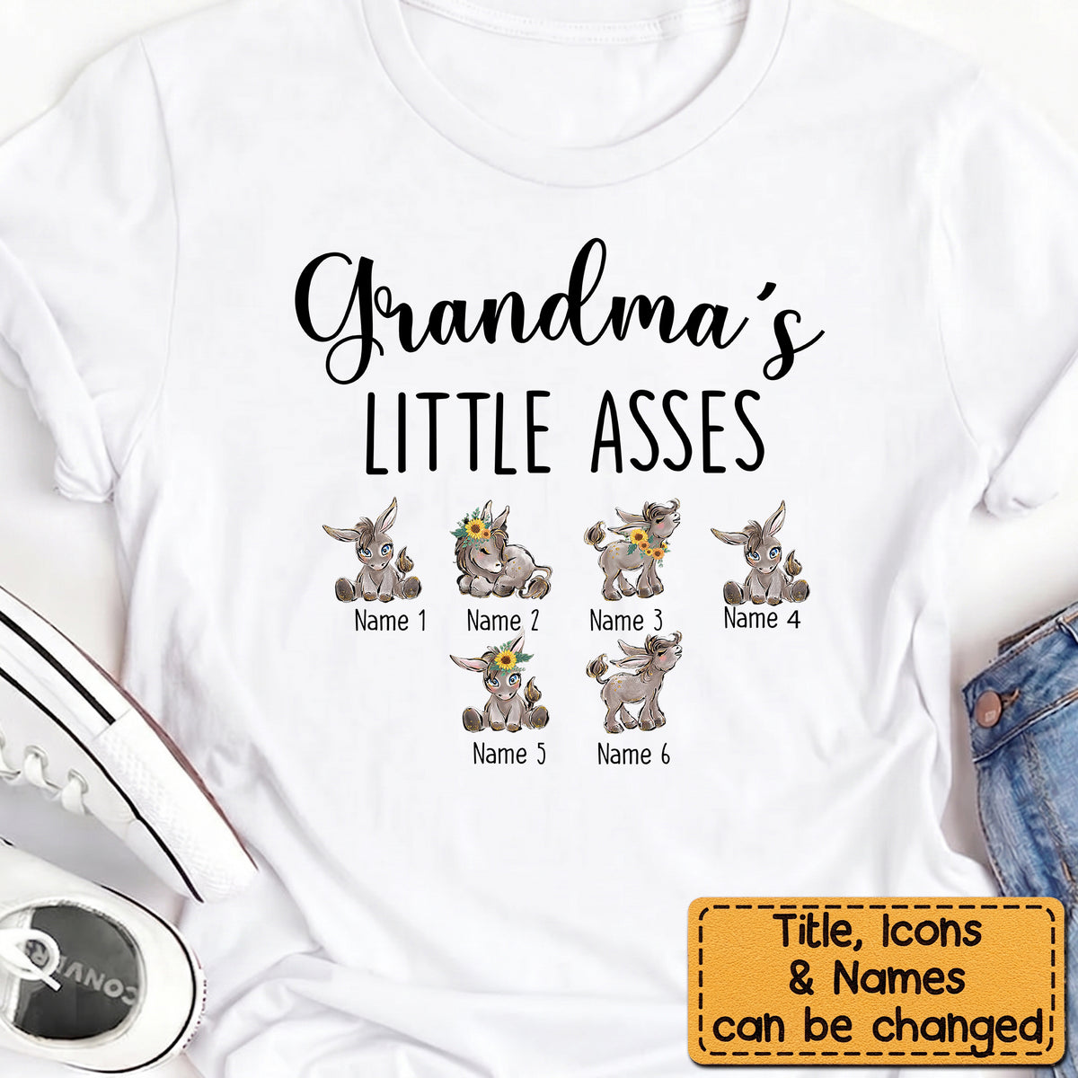 Grandpa, Grandma, Parents, Little Cuties - Personalized T-shirt For Dad Mom Grandparents