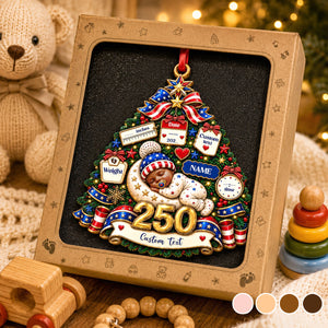 Baby's 1st Christmas America 250th Anniversary - Real 3D Raised Ornament
