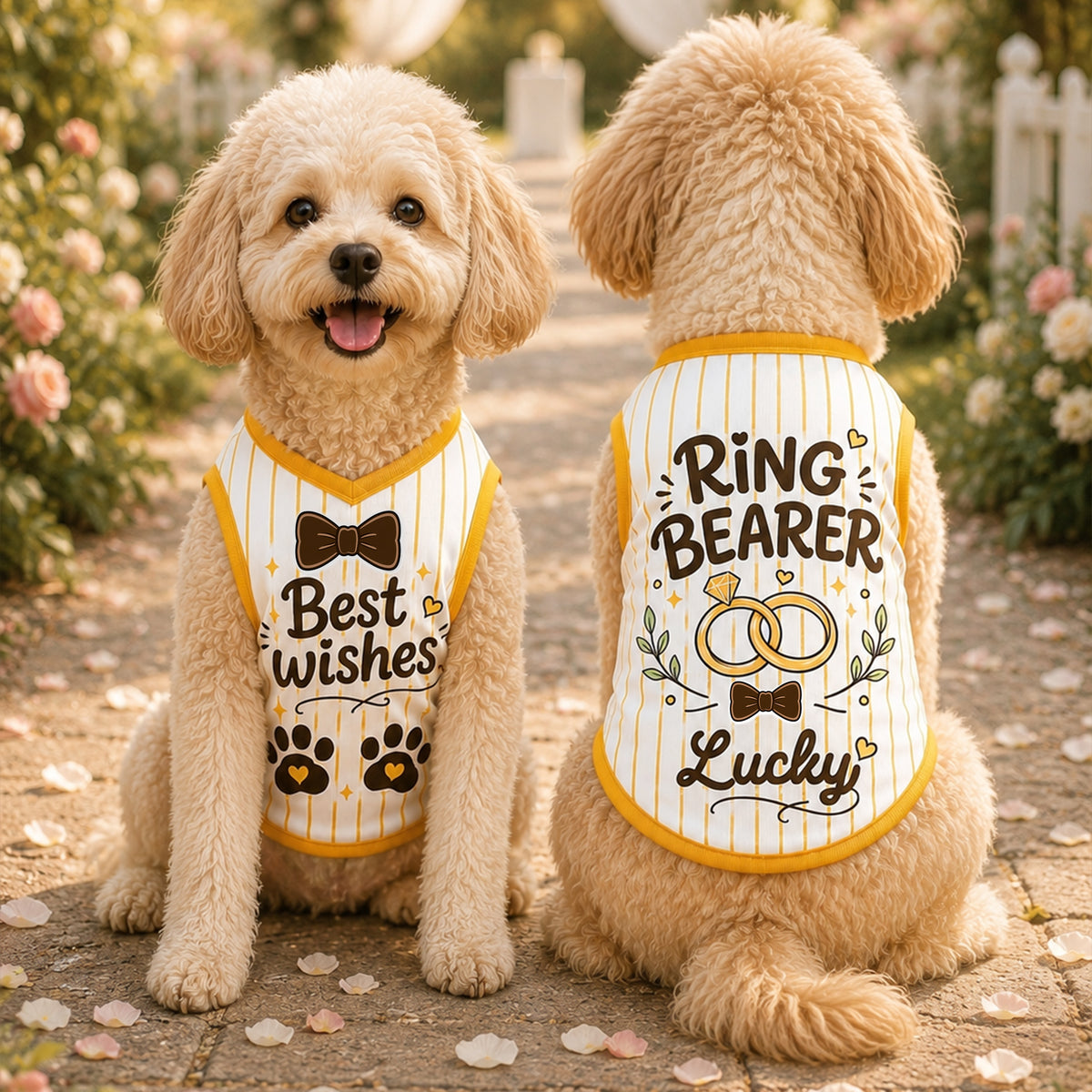 Personalized Ring Bearer Dog Shirt – Best Wishes Wedding Pet Vest