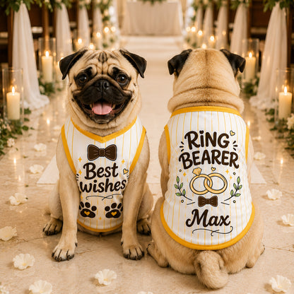 Personalized Ring Bearer Dog Shirt – Best Wishes Wedding Pet Vest