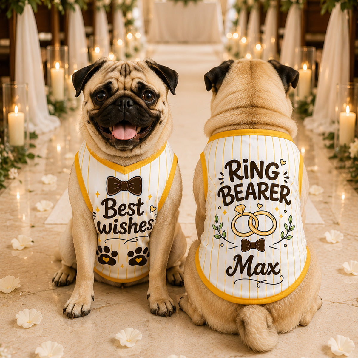 Personalized Ring Bearer Dog Shirt – Best Wishes Wedding Pet Vest