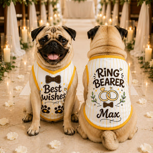 Personalized Ring Bearer Dog Shirt – Best Wishes Wedding Pet Vest