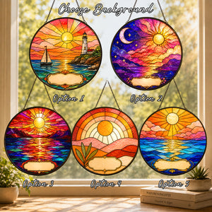 Personalized Rainbow Stained Glass Pet Memorial Suncatcher
