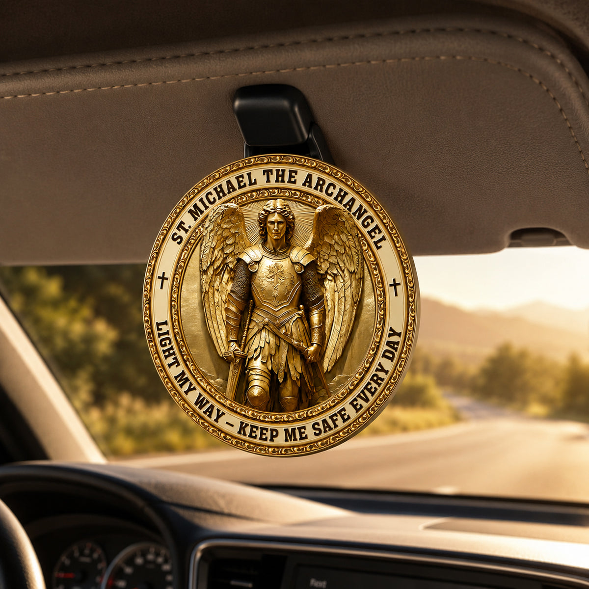 Archangel Michael Heaven’s Guardian - Car Visor Clip