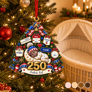 Baby's 1st Christmas America 250th Anniversary - Real 3D Raised Ornament