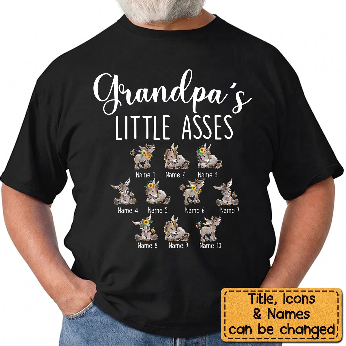 Grandpa, Grandma, Parents, Little Cuties - Personalized T-shirt For Dad Mom Grandparents