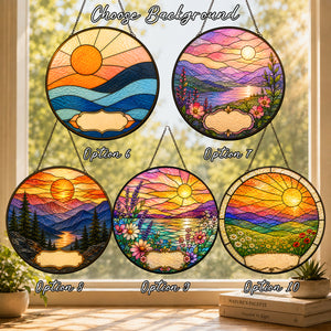 Personalized Rainbow Stained Glass Pet Memorial Suncatcher