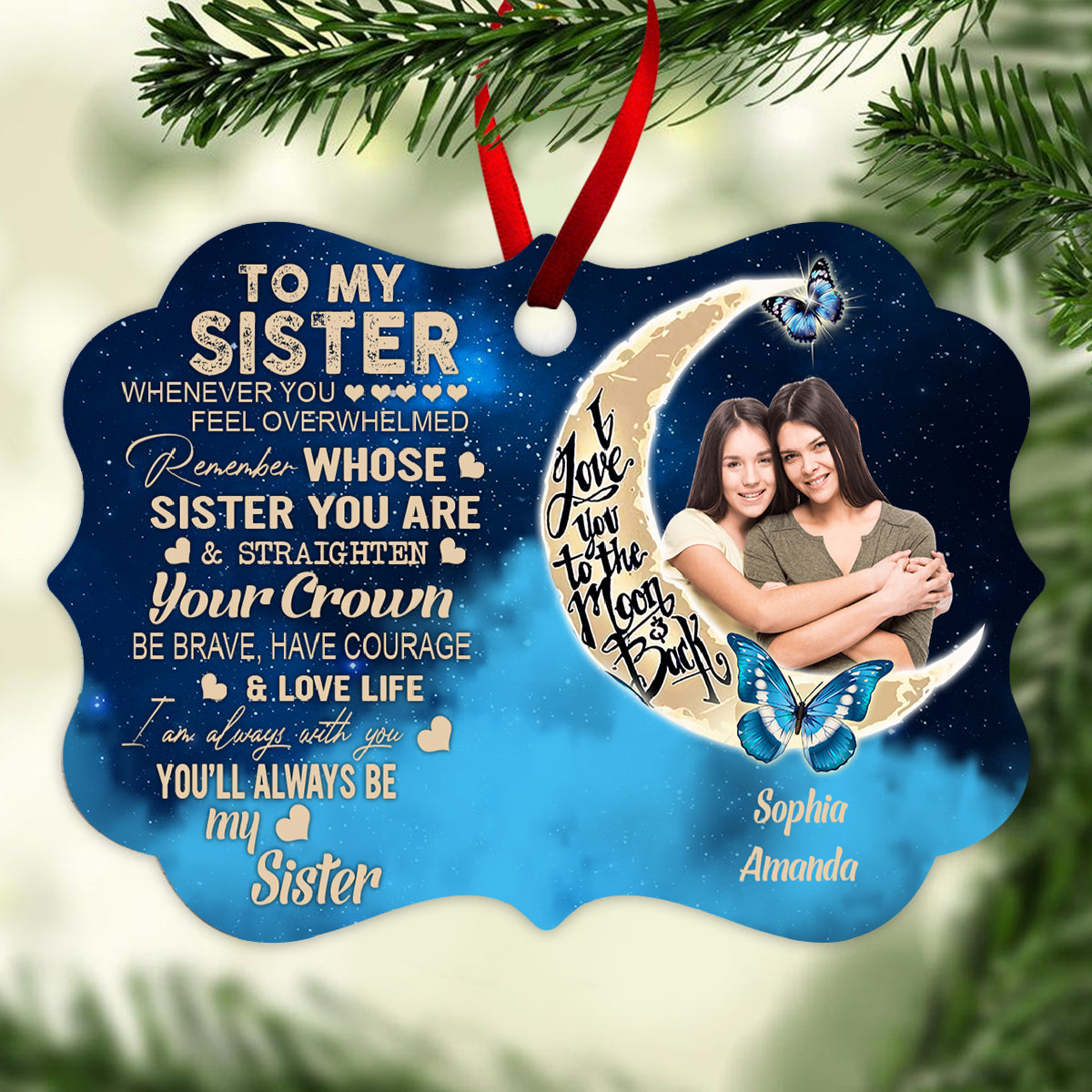 You Always Be My Sister - Personalized Ornament - Gift For Sister