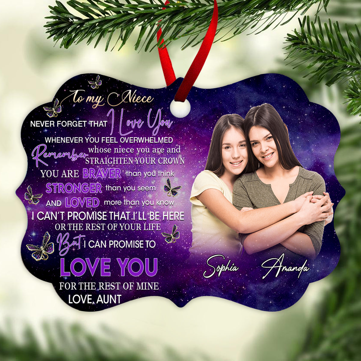To My Niece Never Forget That I Love You - Personalized Ornament - Gift For Niece