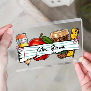 Personalized Teacher Desk Name Plate, Teacher Gift, Custom Teacher Desk Name Acrylic Plaque, Teacher Appreciation Gift