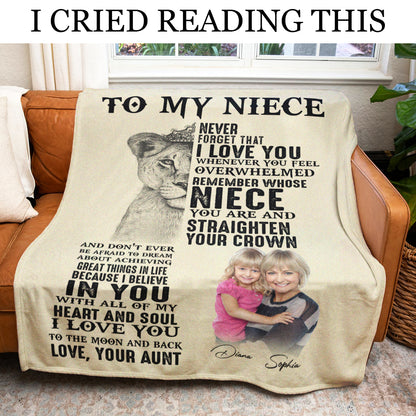 Gift For Niece Blanket, To My Niece Never Forget That I Love You - Love From Aunt