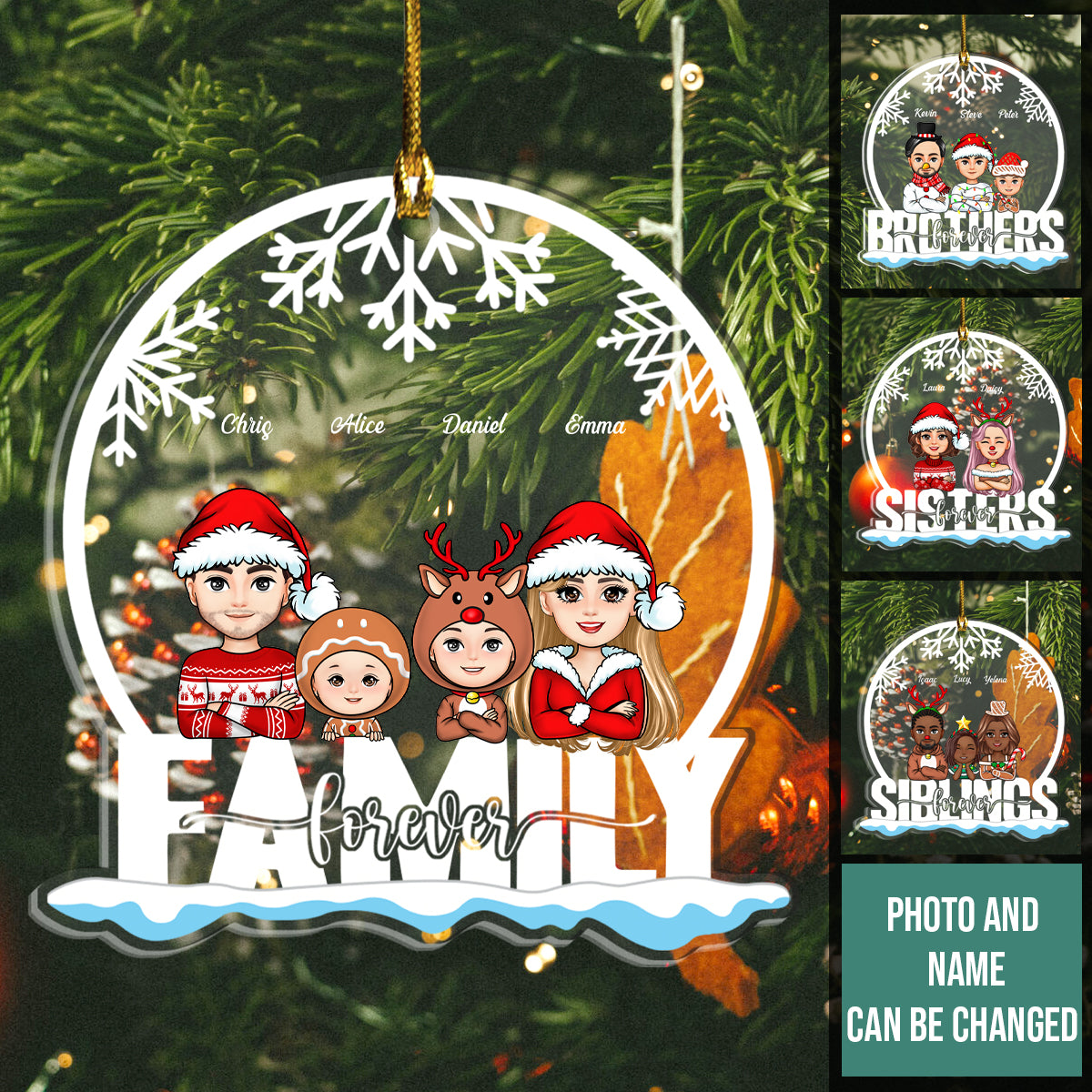Family Forever - Personalized Ornament - Christmas Gift For Family