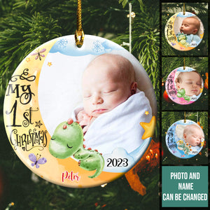 My 1st Christmas Custom Photo - Personalized Ornament - Gift For Baby, Gift For Family, Christmas Gift