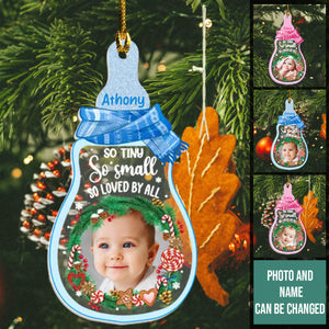 So Tiny So Small So Loved By All Custom Photo - Personalized Shaped Ornament - Gift For Newborn Baby, Christmas
