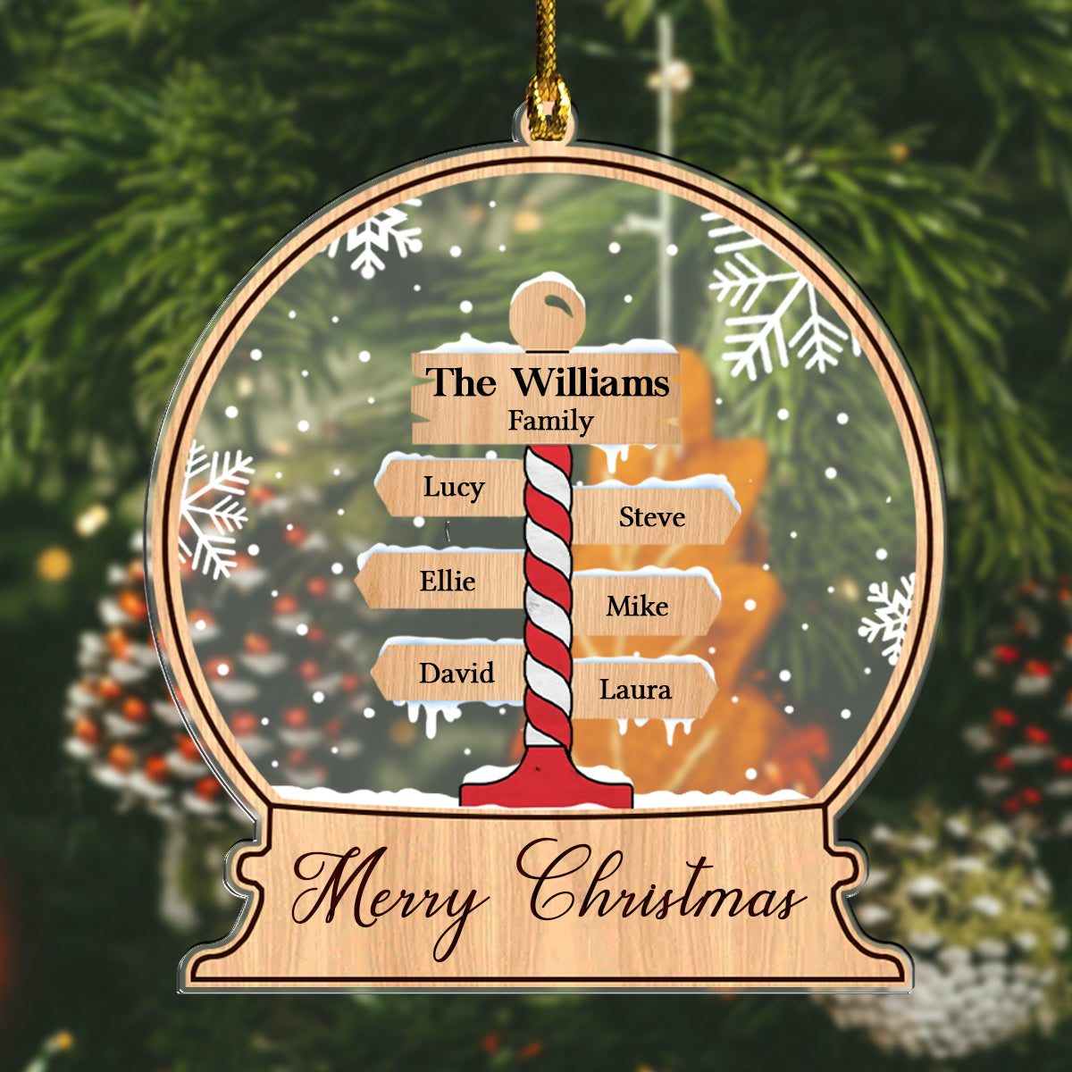 Merry Christmas Family Name - Personalized Ornament - Christmas Gift For Family