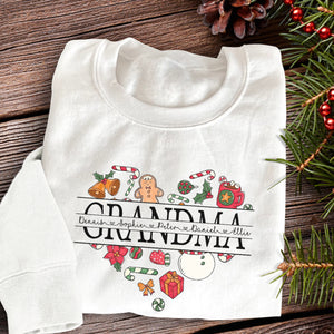 Christmas Heart Grandma - Personalized Shirt - Christmas Gift For Grandma