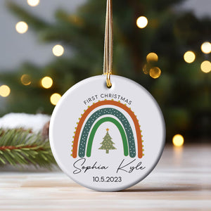 Baby's Christmas Rainbow - Personalized Ornament - Christmas Gift