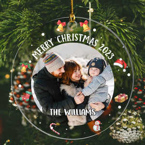 Merry Christmas Family Photo - Personalized Ornament - Christmas Gift For Family