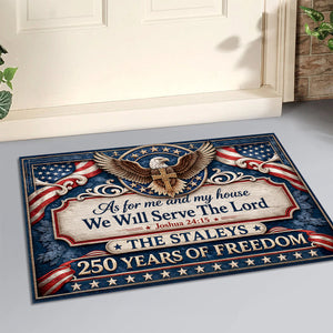 As For Me And My House We Will Serve The Lord - Personalized Doormat