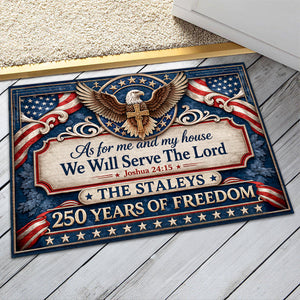 As For Me And My House We Will Serve The Lord - Personalized Doormat