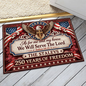 As For Me And My House We Will Serve The Lord - Personalized Doormat