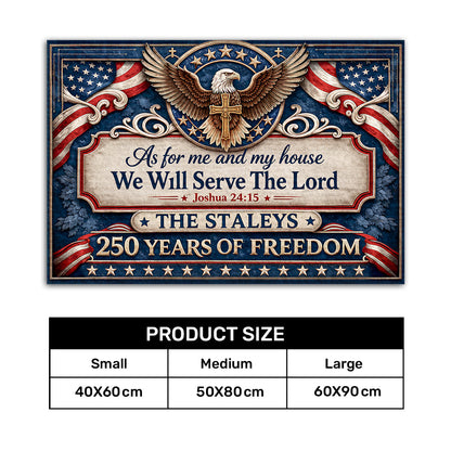 As For Me And My House We Will Serve The Lord - Personalized Doormat