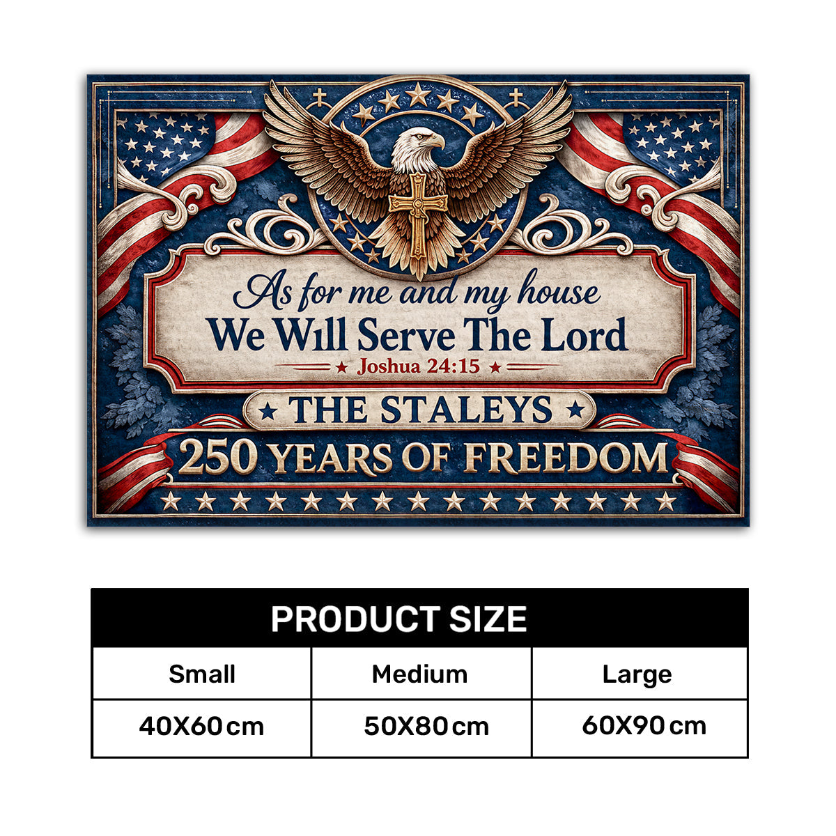 As For Me And My House We Will Serve The Lord - Personalized Doormat