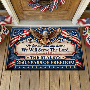 As For Me And My House We Will Serve The Lord - Personalized Doormat