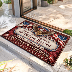 As For Me And My House We Will Serve The Lord - Personalized Doormat
