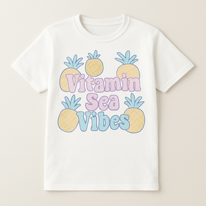 Vitamin Sea Vibes T-Shirt – Cute Pineapple Pastel Graphic Tee for Beach Babes, Summer Vacation, Coastal Aesthetic Shirt Beach%20Babe%20prompt%20%2310%20studio%20mockup.png