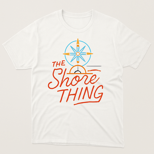 Neon "The Shore Thing" Compass Beach Babe T-Shirt – Trendy Summer Coastal Graphic Tee for Beach Lovers & Vacation Style Beach%20Babe%20prompt%20%2318%20studio%20mockup.png