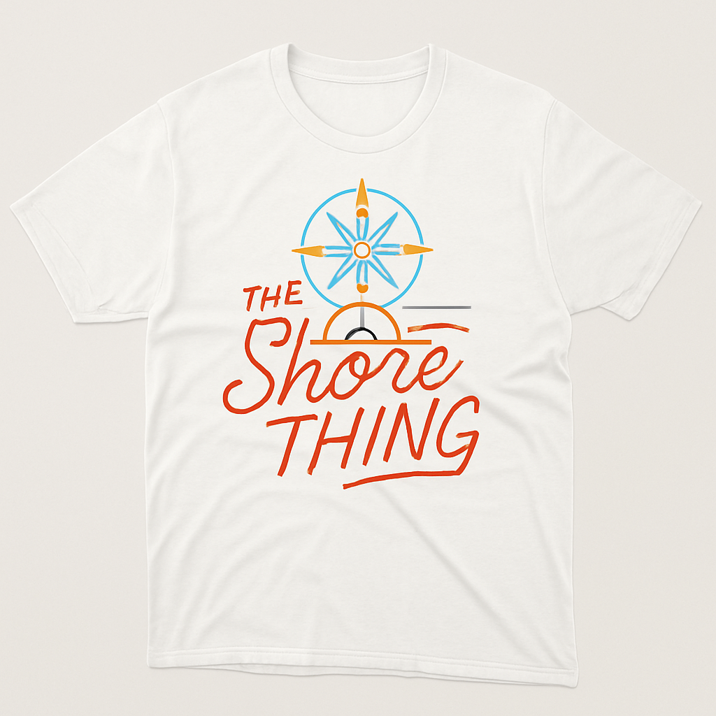 Neon "The Shore Thing" Compass Beach Babe T-Shirt – Trendy Summer Coastal Graphic Tee for Beach Lovers & Vacation Style Beach%20Babe%20prompt%20%2318%20studio%20mockup.png